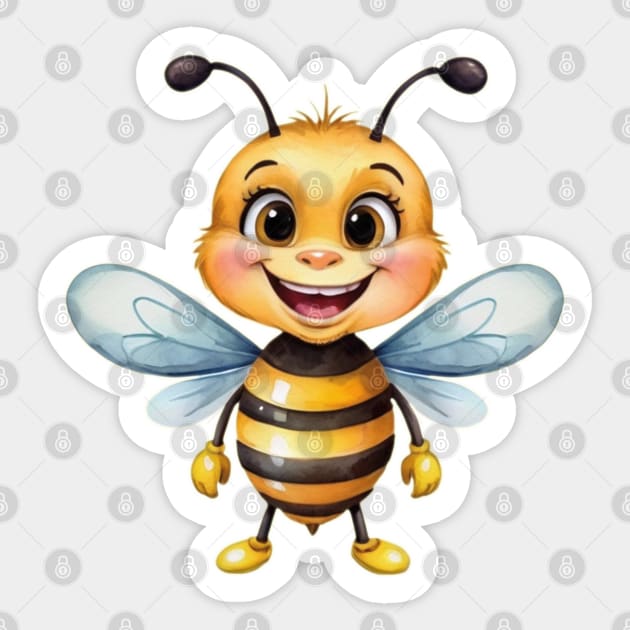 Honey bee Sticker by Moxis Watercolor